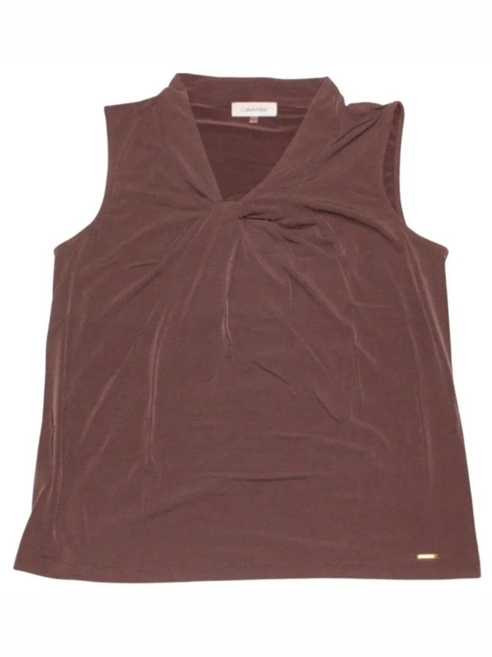 Calvin Klein Women's Sleeveless Brown Shirt S55TM24A NWT Size L